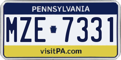 PA license plate MZE7331