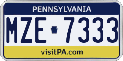 PA license plate MZE7333