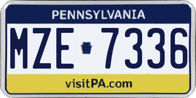 PA license plate MZE7336