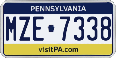 PA license plate MZE7338