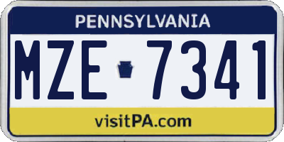 PA license plate MZE7341