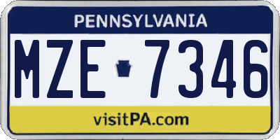 PA license plate MZE7346
