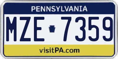 PA license plate MZE7359