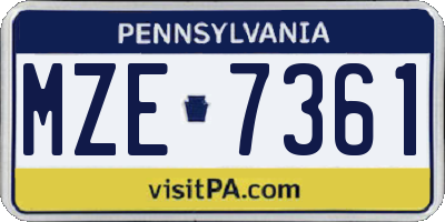 PA license plate MZE7361
