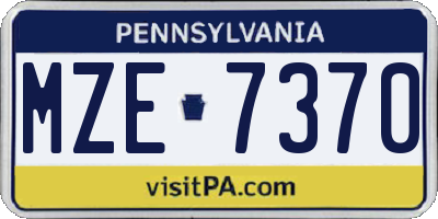 PA license plate MZE7370