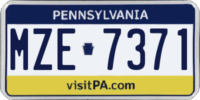 PA license plate MZE7371