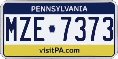 PA license plate MZE7373