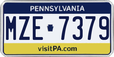 PA license plate MZE7379