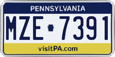 PA license plate MZE7391