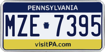 PA license plate MZE7395