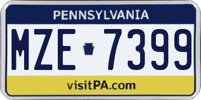 PA license plate MZE7399