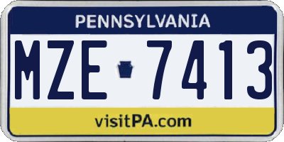 PA license plate MZE7413