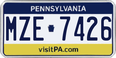 PA license plate MZE7426
