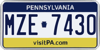 PA license plate MZE7430