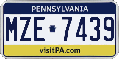 PA license plate MZE7439