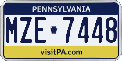 PA license plate MZE7448
