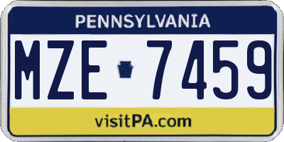 PA license plate MZE7459