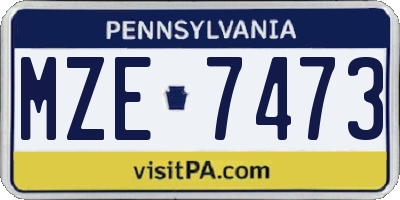 PA license plate MZE7473