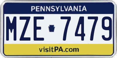 PA license plate MZE7479