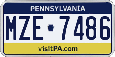 PA license plate MZE7486