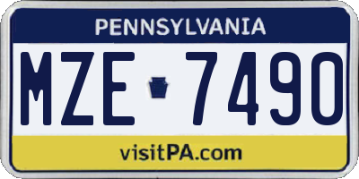 PA license plate MZE7490