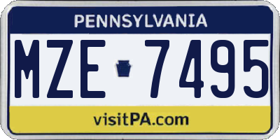 PA license plate MZE7495