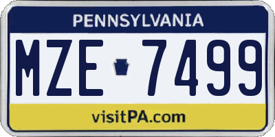 PA license plate MZE7499