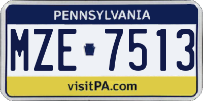 PA license plate MZE7513
