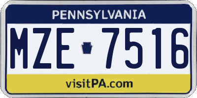 PA license plate MZE7516