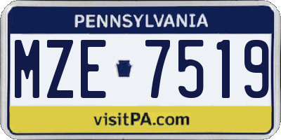 PA license plate MZE7519