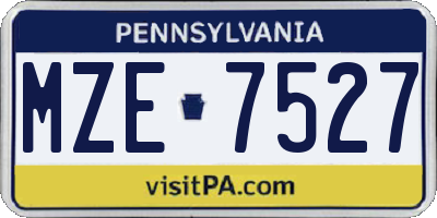 PA license plate MZE7527