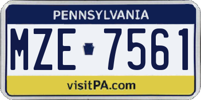 PA license plate MZE7561