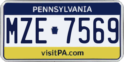 PA license plate MZE7569