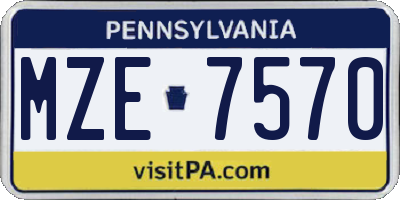 PA license plate MZE7570