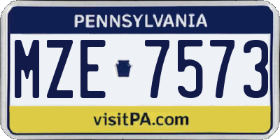 PA license plate MZE7573