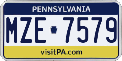 PA license plate MZE7579