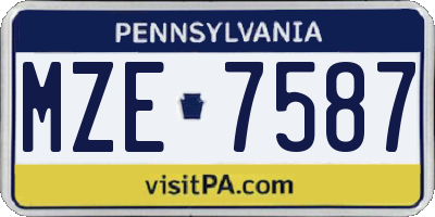 PA license plate MZE7587
