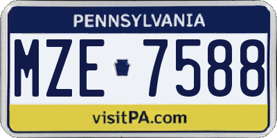 PA license plate MZE7588