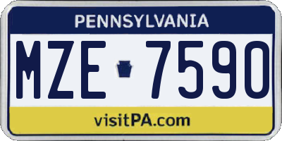 PA license plate MZE7590