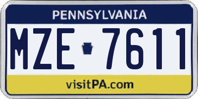 PA license plate MZE7611