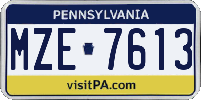 PA license plate MZE7613