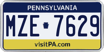 PA license plate MZE7629