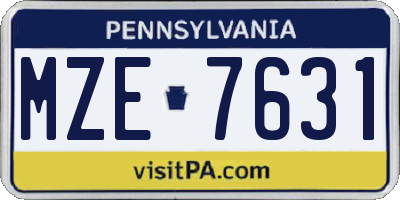 PA license plate MZE7631