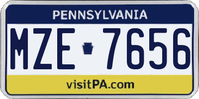 PA license plate MZE7656