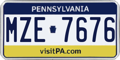 PA license plate MZE7676