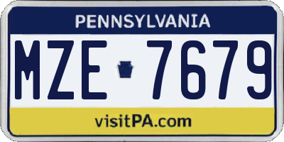 PA license plate MZE7679