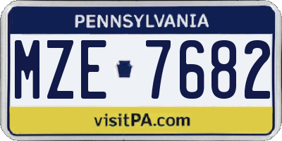 PA license plate MZE7682
