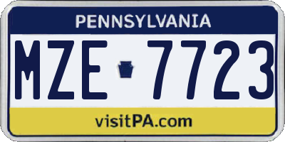 PA license plate MZE7723