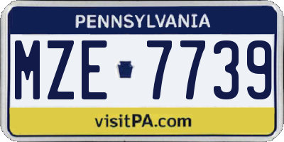 PA license plate MZE7739