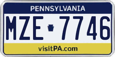 PA license plate MZE7746